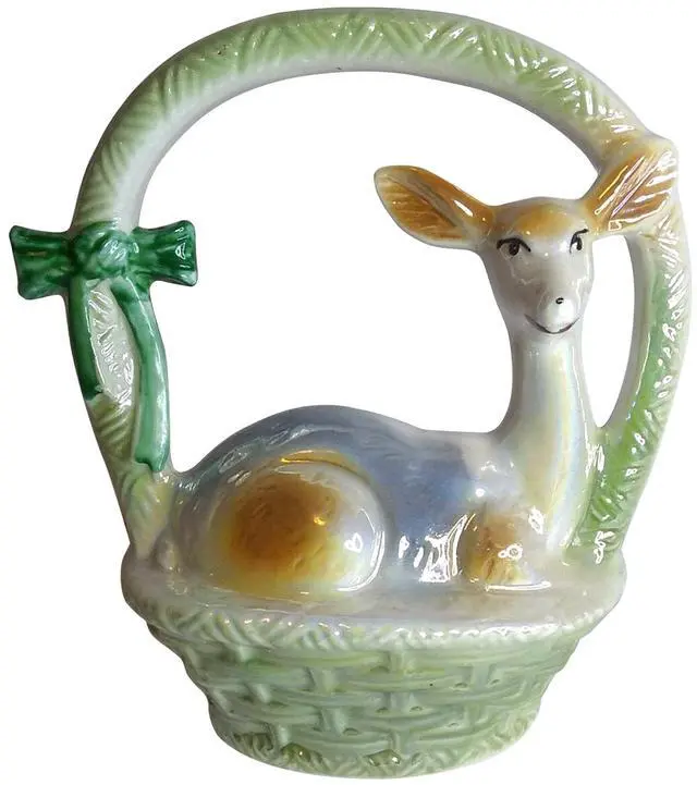 Main image of Porcelain Figure Figurine Glossy Finish Decorative Collectable 6.25 High - Deer
