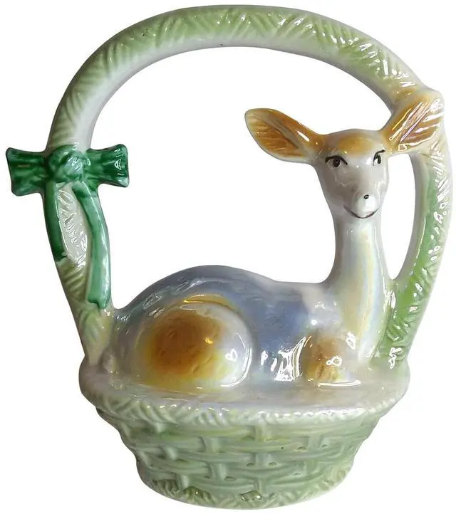 Alt view image 3 of 4 - Porcelain Figure Figurine Glossy Finish Decorative Collectable 6.25 High - Deer