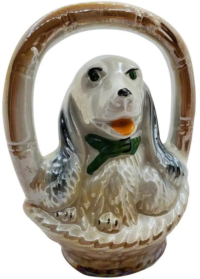 Alt view image 4 of 4 - Porcelain Figure Figurine Glossy Finish Decorative Collectable 6.25 High - Dog
