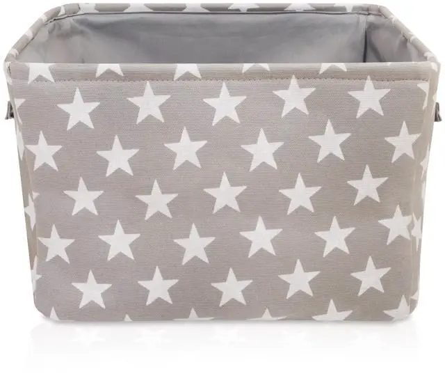 Alt view image 3 of 7 - Storage Toys Laundry Organizer Basket Bin Set with Handles 7.5x16x12.25, Gray/White Stars-3Pk