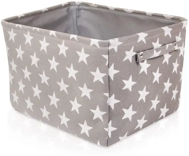Alt view image 7 of 7 - Storage Toys Laundry Organizer Basket Bin Set with Handles 7.5x16x12.25, Gray/White Stars-3Pk