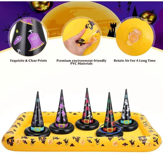 Alt view image 2 of 4 - Kids Halloween Party Inflatable Ring Toss Indoor Outdoor Game Set Decoration