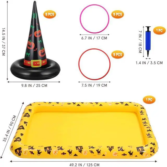 Alt view image 3 of 4 - Kids Halloween Party Inflatable Ring Toss Indoor Outdoor Game Set Decoration