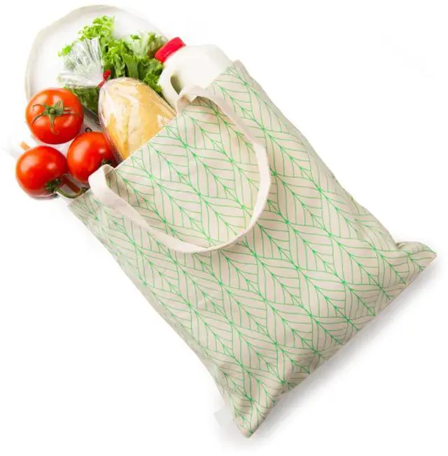 Alt view image 2 of 7 - 3 Pack Reusable Organic Cotton Tote Style Grocery All Purpose Bags