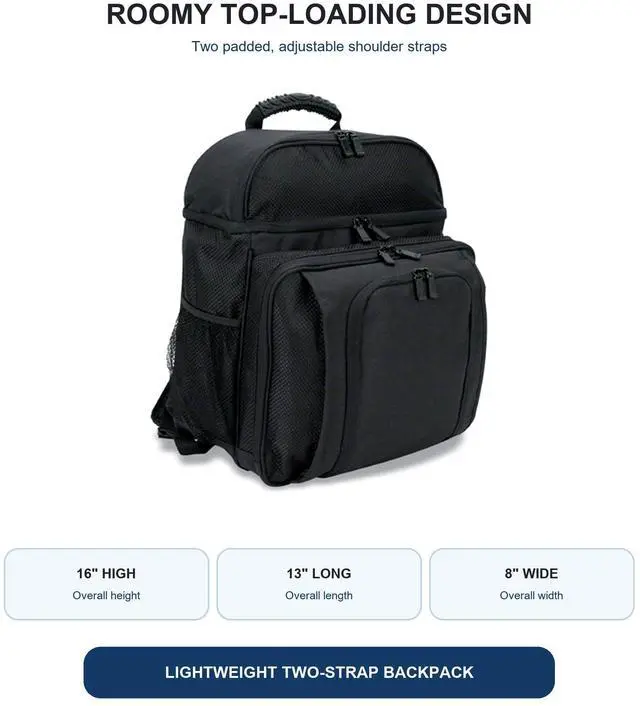 Alt view image 5 of 6 - 16" Men Student Travel Laptop Backpack Lightweight Waterproof CarryOn Black