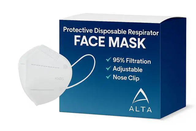 Alt view image 2 of 4 - 100-Pack Protective Disposable Face Masks KN95, 95% Filter, Earloop, Breathable