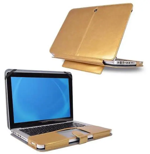 Alt view image 2 of 5 - Slickblue Leatherette Clip-On Shell Case For 13" Macbook Pro - Champagne Gold
