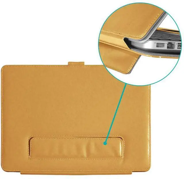 Alt view image 5 of 5 - Slickblue Leatherette Clip-On Shell Case For 13" Macbook Pro - Champagne Gold