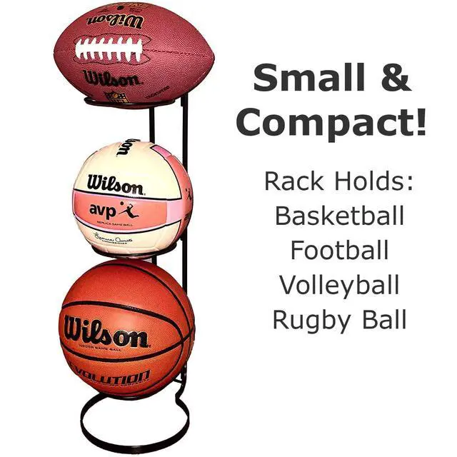 Alt view image 7 of 7 - Sports Ball Organizer Storage Holder Rack Display with 3-Tier for Gym, Garage