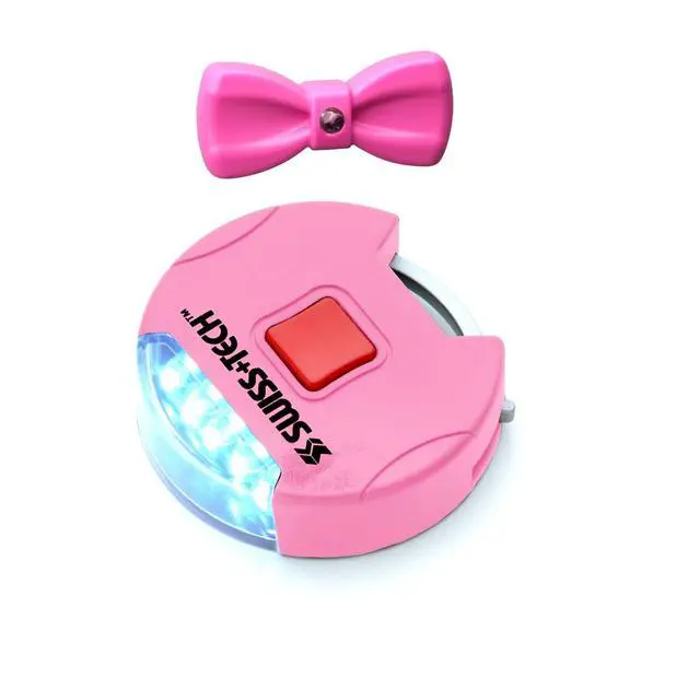 Alt view image 3 of 3 - Swiss+Tech 5 LED Pink Pet Collar and 1" Dog Leash Lights Set