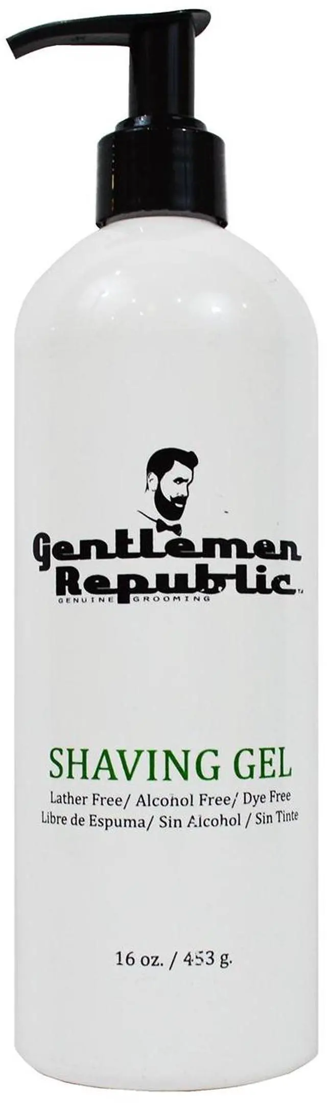Main image of Gentlemen Republic 16oz Alcohol / Dye / Lather Free Sensitive Skin Shaving Gel