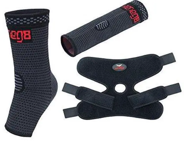 Alt view image 7 of 7 - Two Foot Compression Ankle Sleeves & Breathable Pain Relief Support Wrap Brace