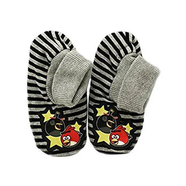 Alt view image 5 of 6 - Angry Birds "SQUAK AMONGST YOURSELVES" Slipper Stripe Socks - Size 2 - 3 M/L
