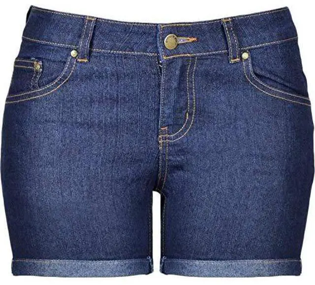 Alt view image 3 of 5 - Altatac Skinny Designer Fashion Stretch Denim Jean Shorts for Girls - Medium Blue, Size 3