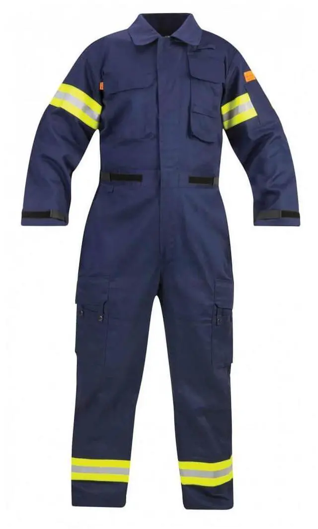 Alt view image 6 of 7 - Propper Fire Resistant Reflective Extrication Suit w/Padded Knees-Navy-4XL-L