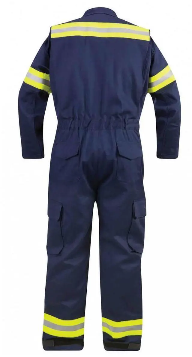 Alt view image 7 of 7 - Propper Fire Resistant Reflective Extrication Suit w/Padded Knees-Navy-4XL-L
