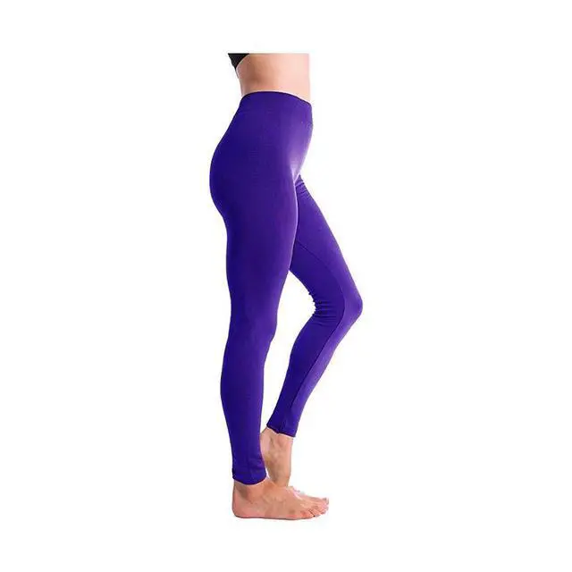 Alt view image 5 of 7 - Womens Seamless Fleece High Waisted Stretch Long Yoga Fitness Leggings Pants