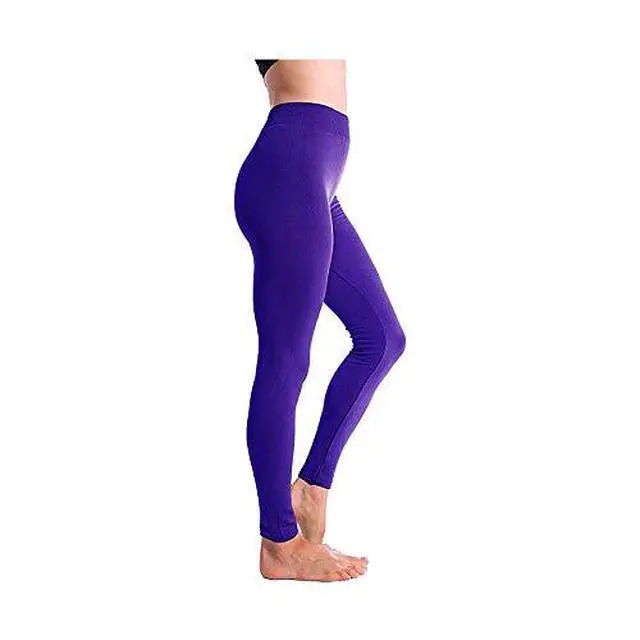 Alt view image 4 of 7 - Womens Seamless Fleece High Waisted Stretch Long Yoga Fitness Leggings Pants