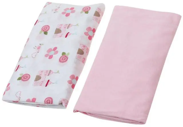 Main image of 2-Pack Fitted Crib Sheet Set, 100% Jersey Knit Cotton, Soft Pack N Play - Pink