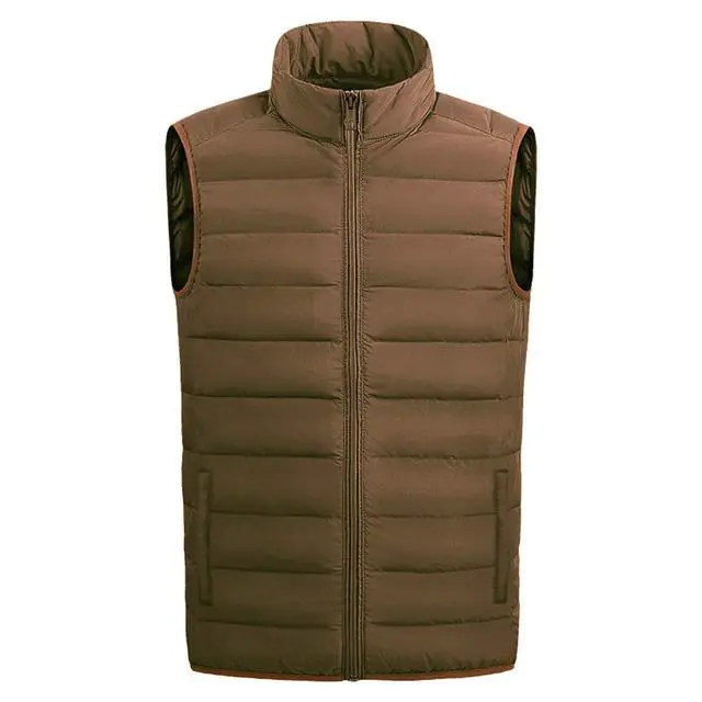 Alt view image 5 of 7 - Men's Full Zip Warm Outerwear Puffer Vest Jacket, BSY4 Brown, XL