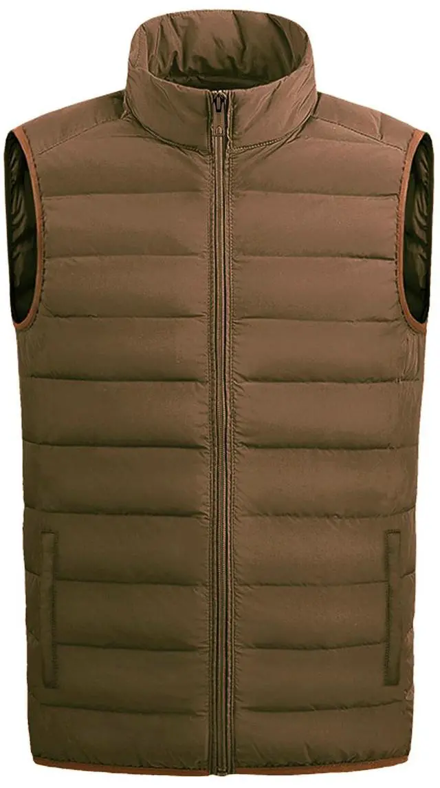Main image of Men's Full Zip Warm Outerwear Puffer Vest Jacket, BSY4 Brown, XL