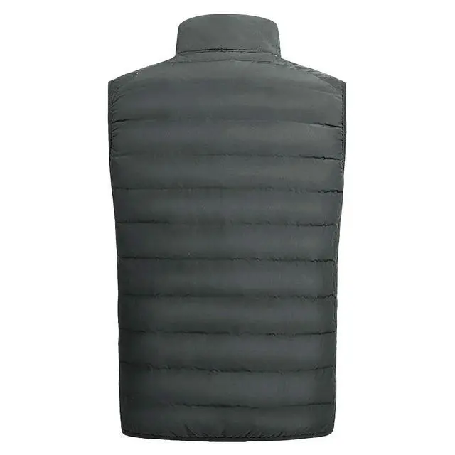 Alt view image 6 of 7 - Men's Full Zip Warm Outerwear Puffer Vest Jacket, GSY3 Charcoal, M