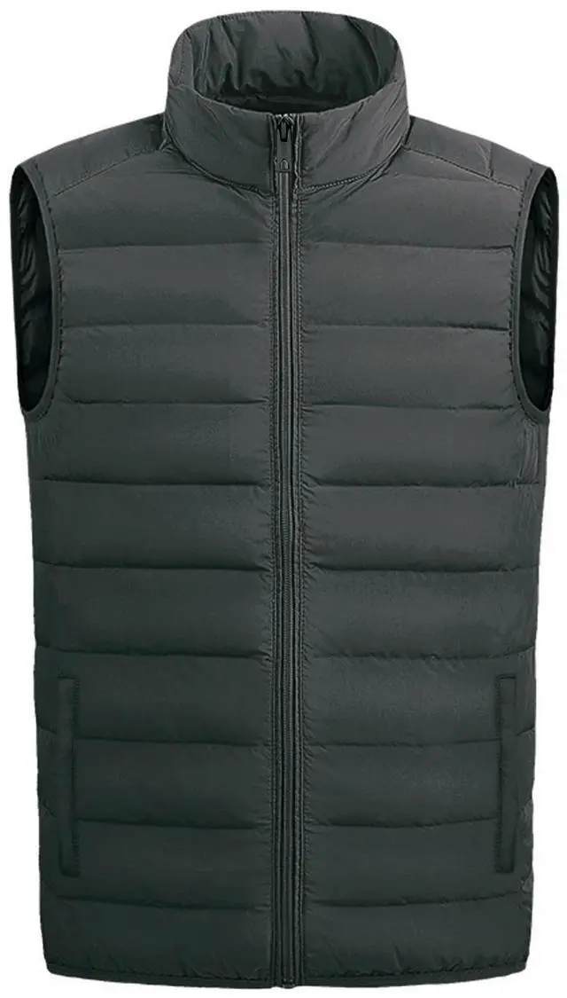 Main image of Men's Full Zip Warm Outerwear Puffer Vest Jacket, GSY3 Charcoal, M