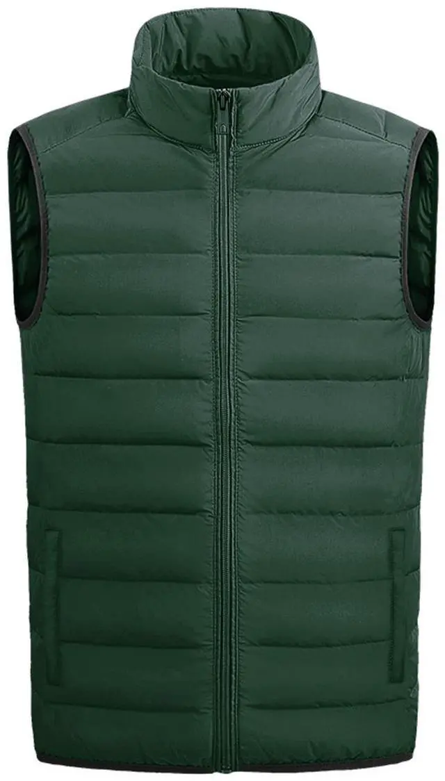 Main image of Men's Full Zip Warm Outerwear Puffer Vest Jacket, GSY6 Green, XL