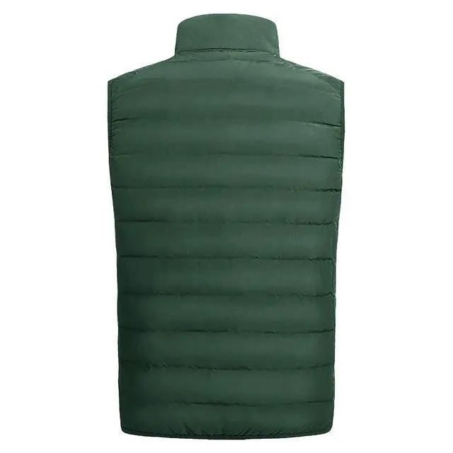 Alt view image 6 of 7 - Men's Full Zip Warm Outerwear Puffer Vest Jacket, GSY6 Green, XL