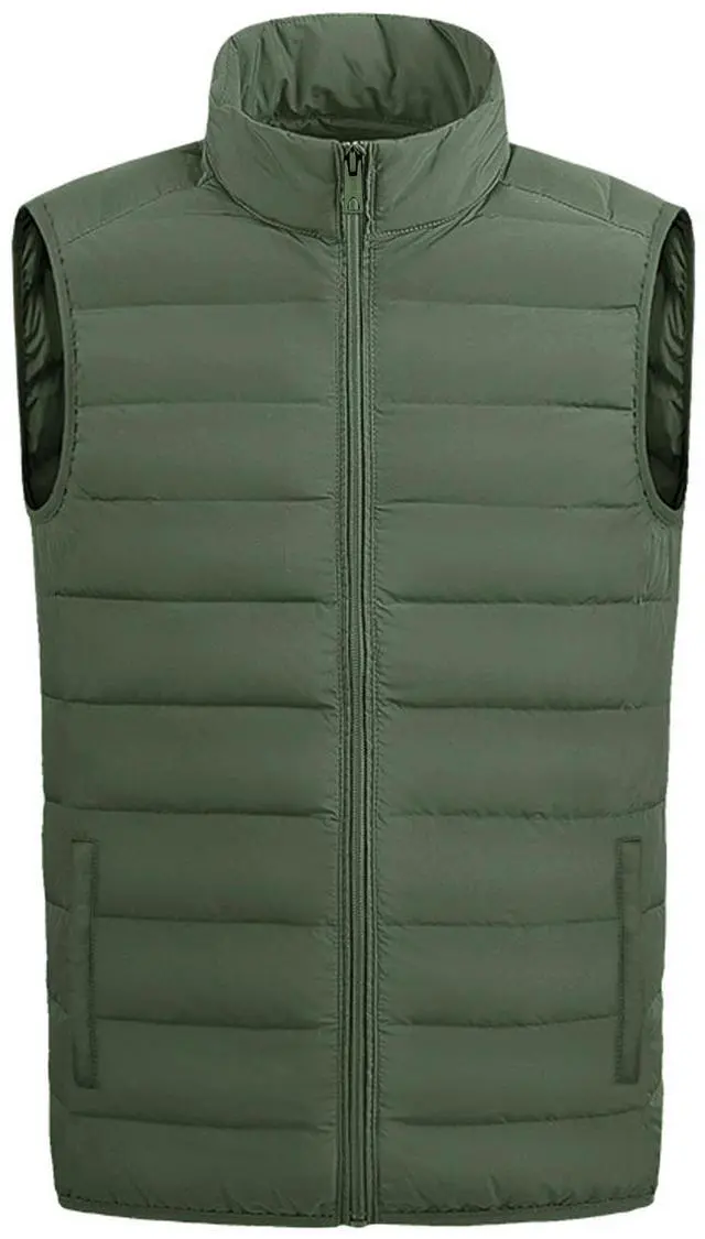 Main image of Men's Full Zip Warm Outerwear Puffer Vest Jacket, GSY8 Green, 2XL