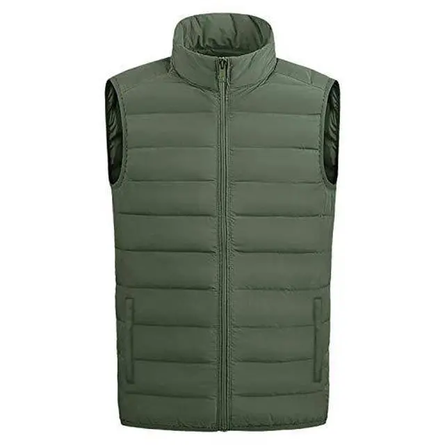 Alt view image 4 of 7 - Men's Full Zip Warm Outerwear Puffer Vest Jacket, GSY8 Green, 2XL