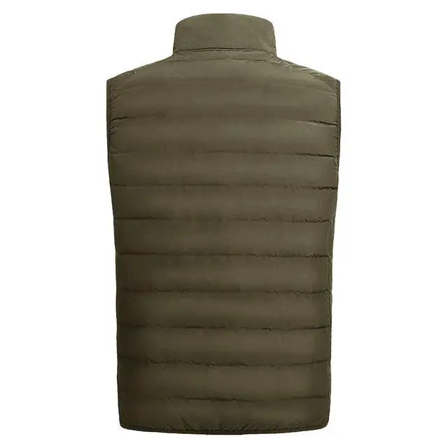 Alt view image 6 of 7 - Men's Full Zip Warm Outerwear Puffer Vest Jacket, KSY7 Khaki, M