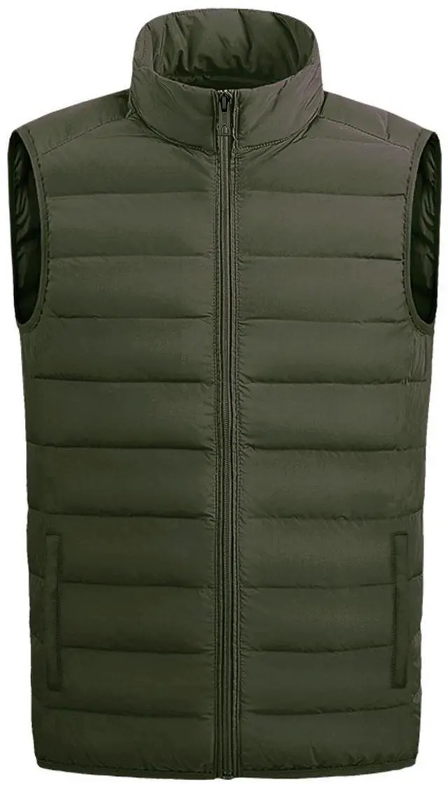 Main image of Men's Full Zip Warm Outerwear Puffer Vest Jacket, OSY17 Olive, M