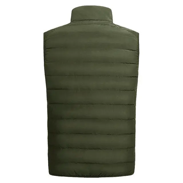 Alt view image 2 of 7 - Men's Full Zip Warm Outerwear Puffer Vest Jacket, OSY17 Olive, M