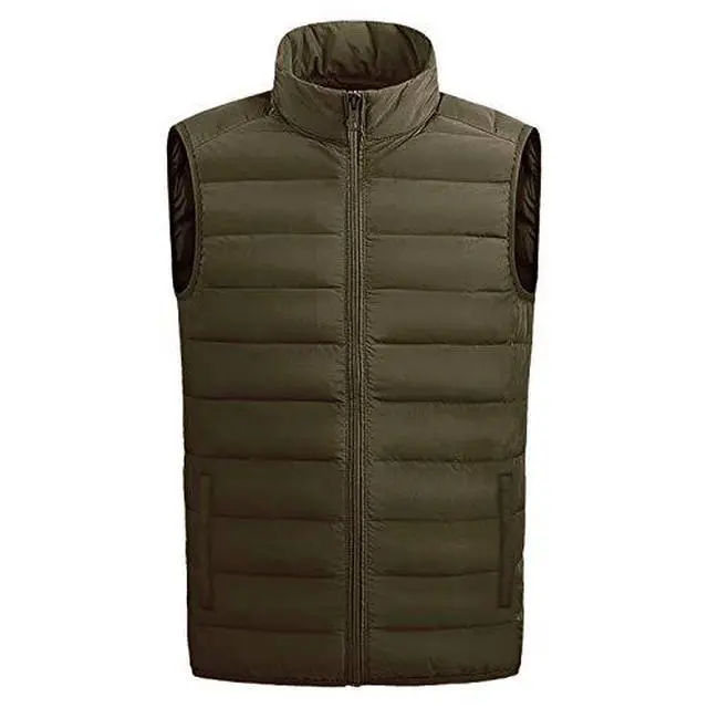 Alt view image 4 of 7 - Men's Full Zip Warm Outerwear Puffer Vest Jacket, BSY4 Brown, XL