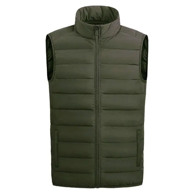 Alt view image 5 of 7 - Men's Full Zip Warm Outerwear Puffer Vest Jacket, OSY17 Olive, M