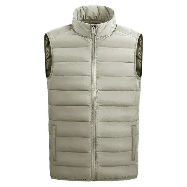 Alt view image 5 of 7 - Men's Full Zip Warm Outerwear Puffer Vest Jacket SSY19 Off White M