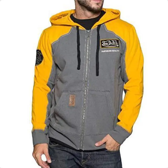 Alt view image 3 of 5 - Von Dutch Men's "Superior Quality" Full Zip Hooded Sweatshirt, Charcoal, XL