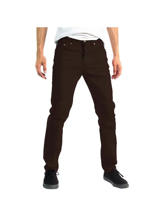 Alt view image 6 of 7 - Alta Designer Fashion Mens Slim Fit Skinny Denim Jeans - Brown - Size 32