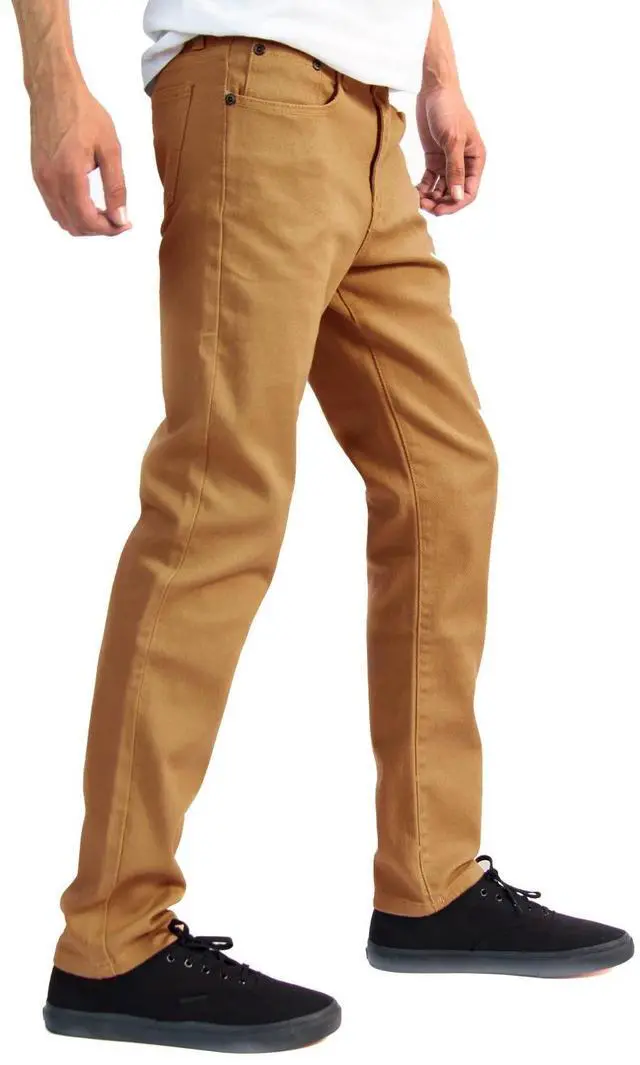 Alt view image 4 of 7 - Alta Designer Fashion Mens Slim Fit Skinny Denim Jeans - Dark Khaki - Size 34