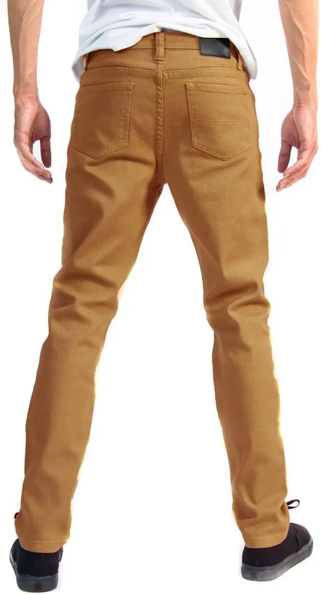 Alt view image 2 of 7 - Alta Designer Fashion Mens Slim Fit Skinny Denim Jeans - Dark Khaki - Size 34