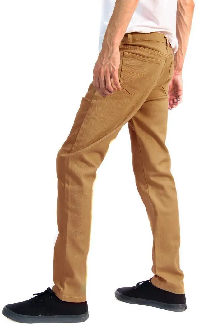 Alt view image 3 of 7 - Alta Designer Fashion Mens Slim Fit Skinny Denim Jeans - Dark Khaki - Size 34