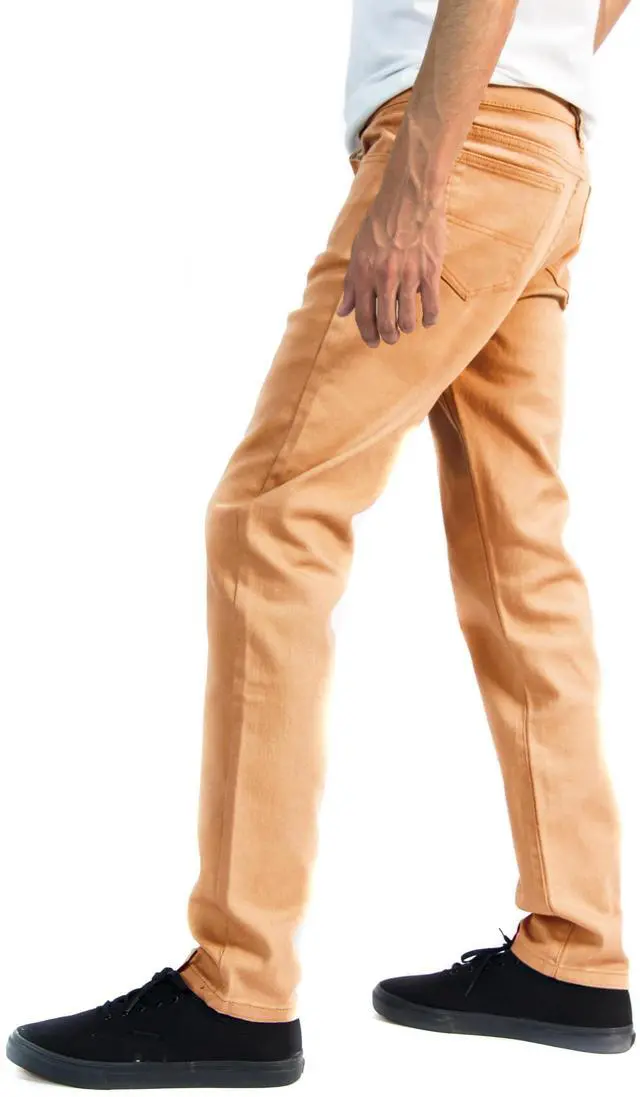 Alt view image 4 of 7 - Alta Designer Fashion Mens Slim Fit Skinny Denim Jeans - Khaki - Size 30