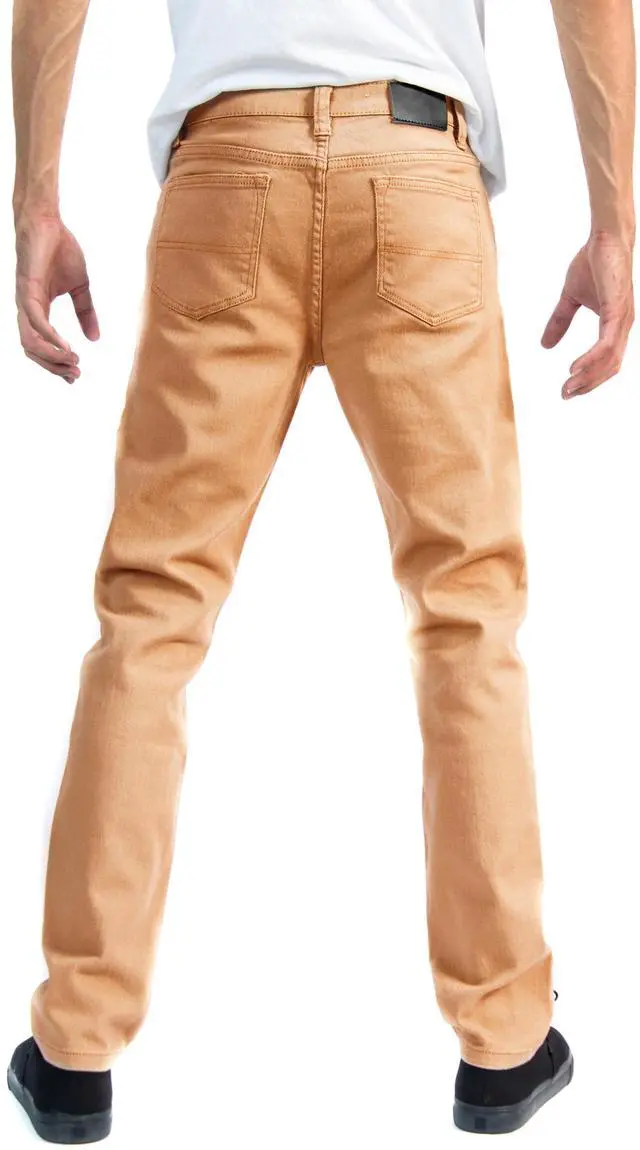 Alt view image 2 of 7 - Alta Designer Fashion Mens Slim Fit Skinny Denim Jeans - Khaki - Size 30