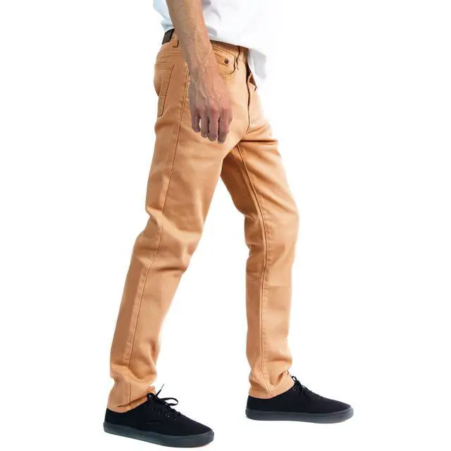 Alt view image 3 of 7 - Alta Designer Fashion Mens Slim Fit Skinny Denim Jeans - Khaki - Size 30