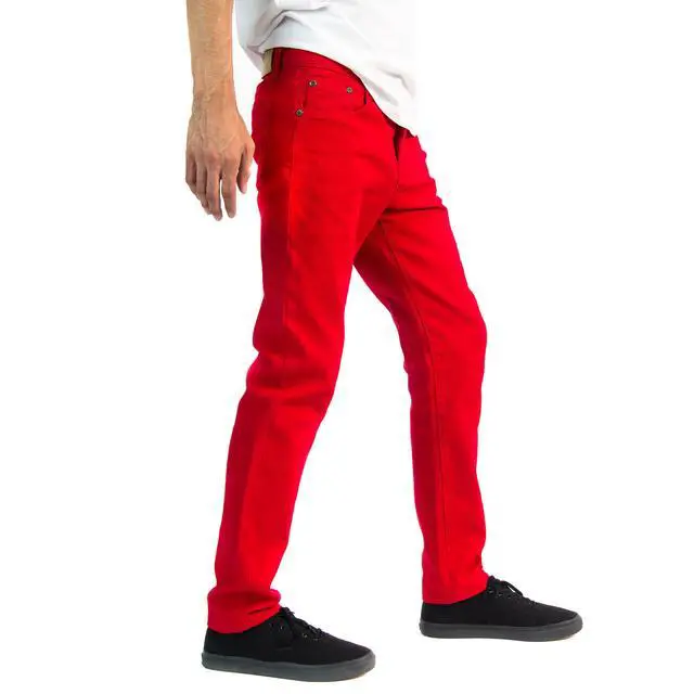 Alt view image 3 of 7 - Alta Designer Fashion Mens Slim Fit Skinny Denim Jeans - Red - Size 36