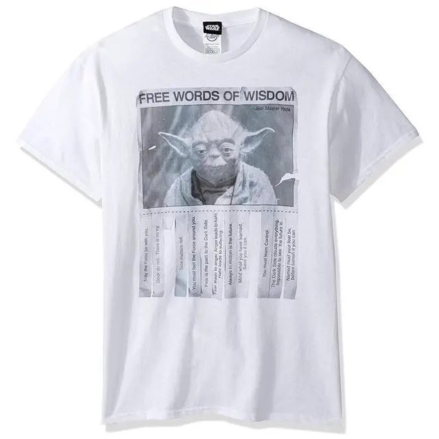 Alt view image 4 of 4 - Star Wars Jedi Yoda Official Men's Free Words of Wisdom T-Shirt White - M