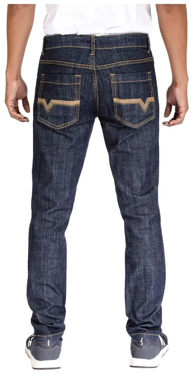 Alt view image 6 of 6 - Alta Denim Men's Stretch Skinny Slim Fit 5-Pocket Fashion Jeans, Dark Blue Wash - 28 W x 30 L
