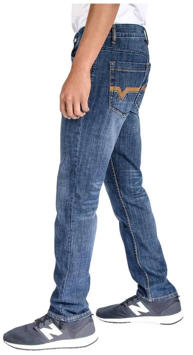 Alt view image 5 of 6 - Alta Denim Men's Stretch Skinny Slim Fit 5-Pocket Fashion Jeans, Indigo Medium Wash - 32 W x 32 L