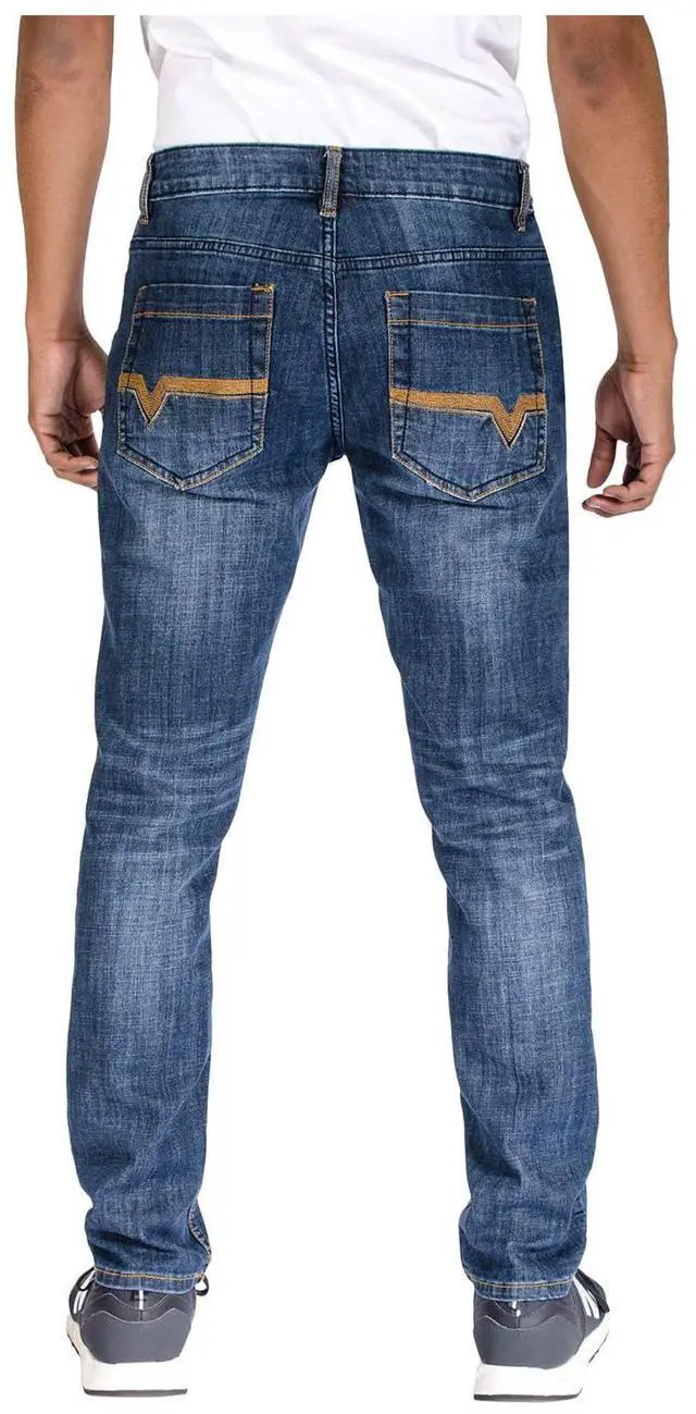 Alt view image 6 of 6 - Alta Denim Men's Stretch Skinny Slim Fit 5-Pocket Fashion Jeans, Indigo Medium Wash - 32 W x 32 L
